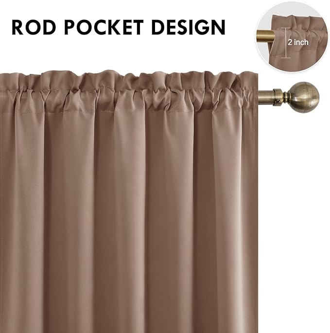 DWCN Blackout Curtains for Bedroom – Rod Pocket Thermal Insulated Noise - Image 4