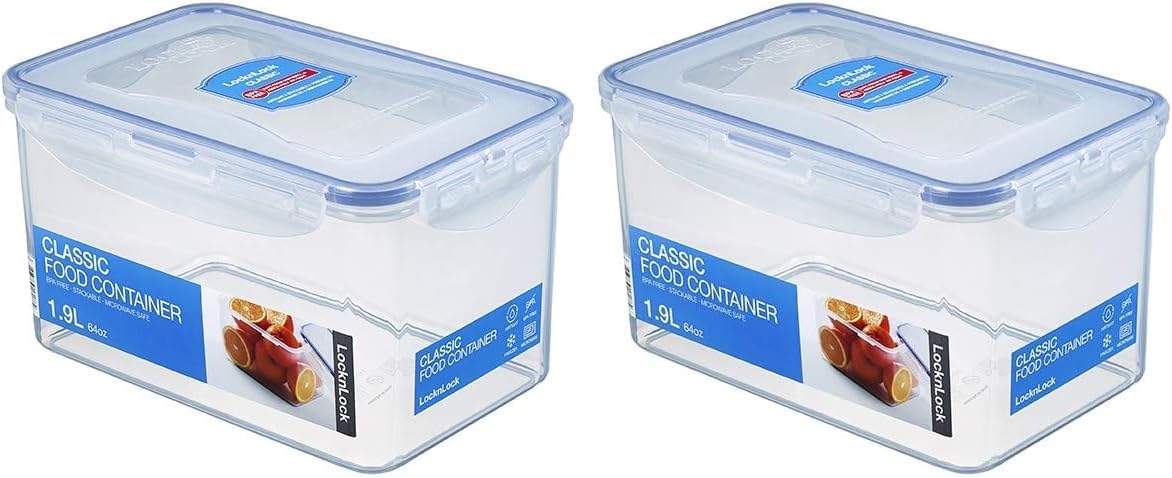 LocknLock Easy Essentials Food lids/Pantry Storage/Airtight containers, BPA Free, Rectangle-16.5 Cup-for Beans, Clear
