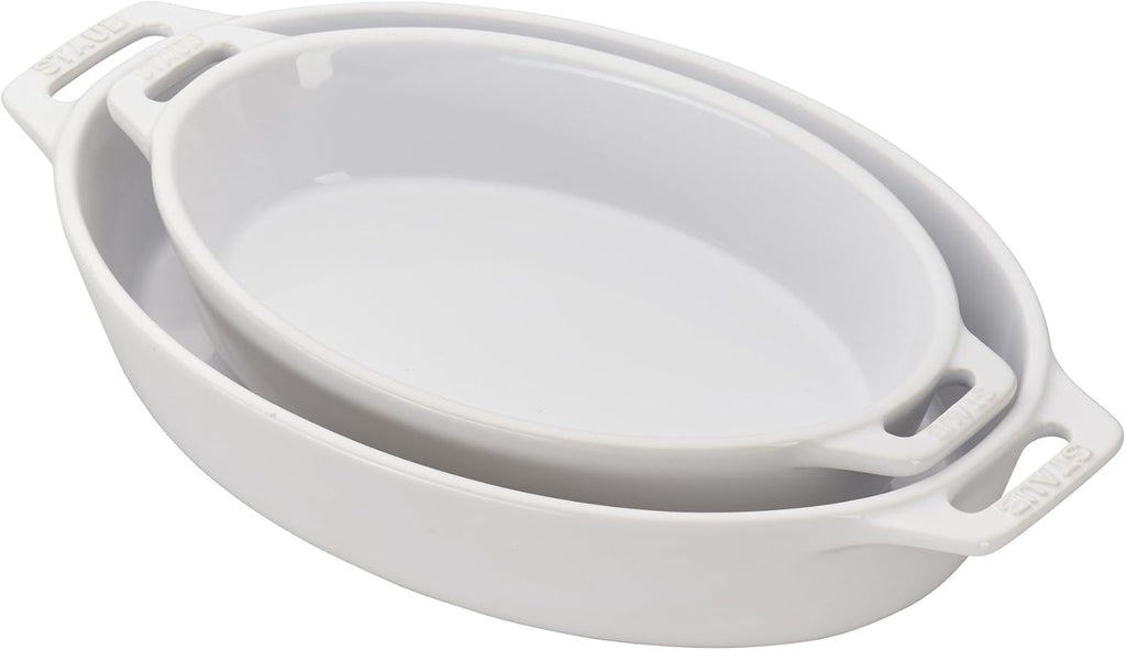 Staub Ceramic 2-piece Oval Baking Dish Set - Matte Black