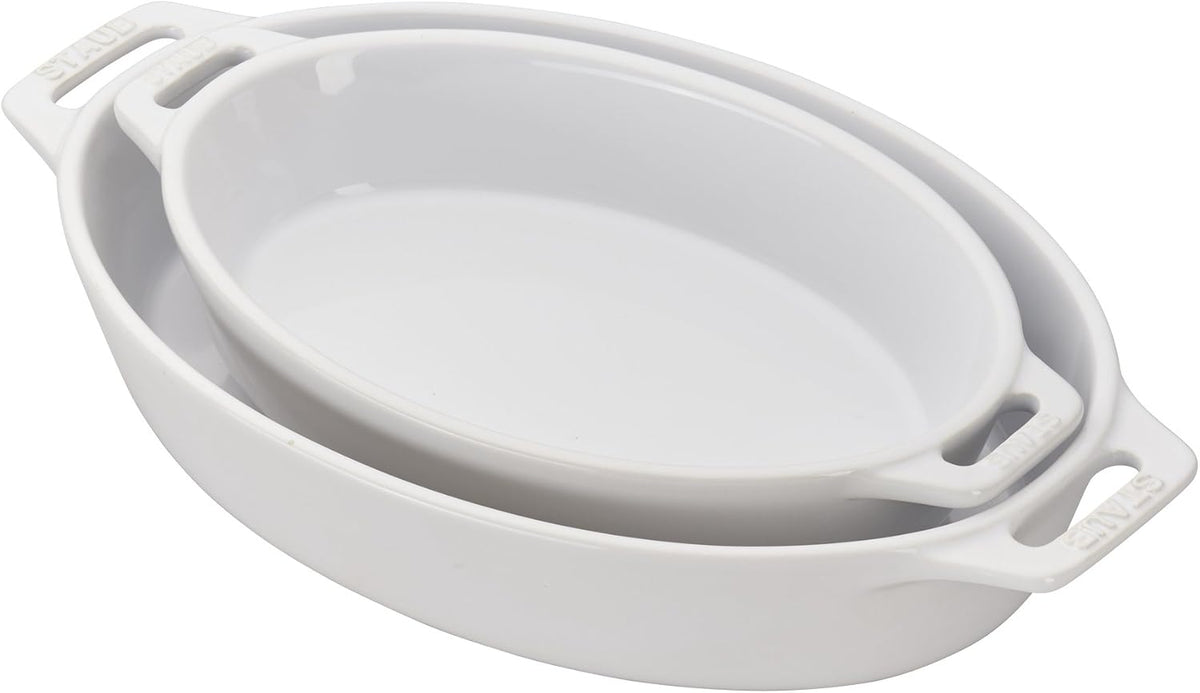 Staub Ceramic 2-piece Oval Baking Dish Set - Matte Black