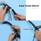 Black Computer Cable Management Wire Cover Electrical Cord Hider Solutions 2 PCS, VIWIEU Tangle Sprial Cable Tube with 4 Adhesive Cable Clips for TV Laptop Floor Home & Office