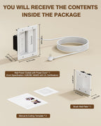 in-Wall TV Cable Management Kit, 9.8FT Recessed Dual AC Outlet Box w/Brush