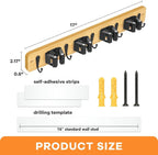 IMILLET Broom Holder Wall Mount, Rustic Broom Hanger for Laundry Room