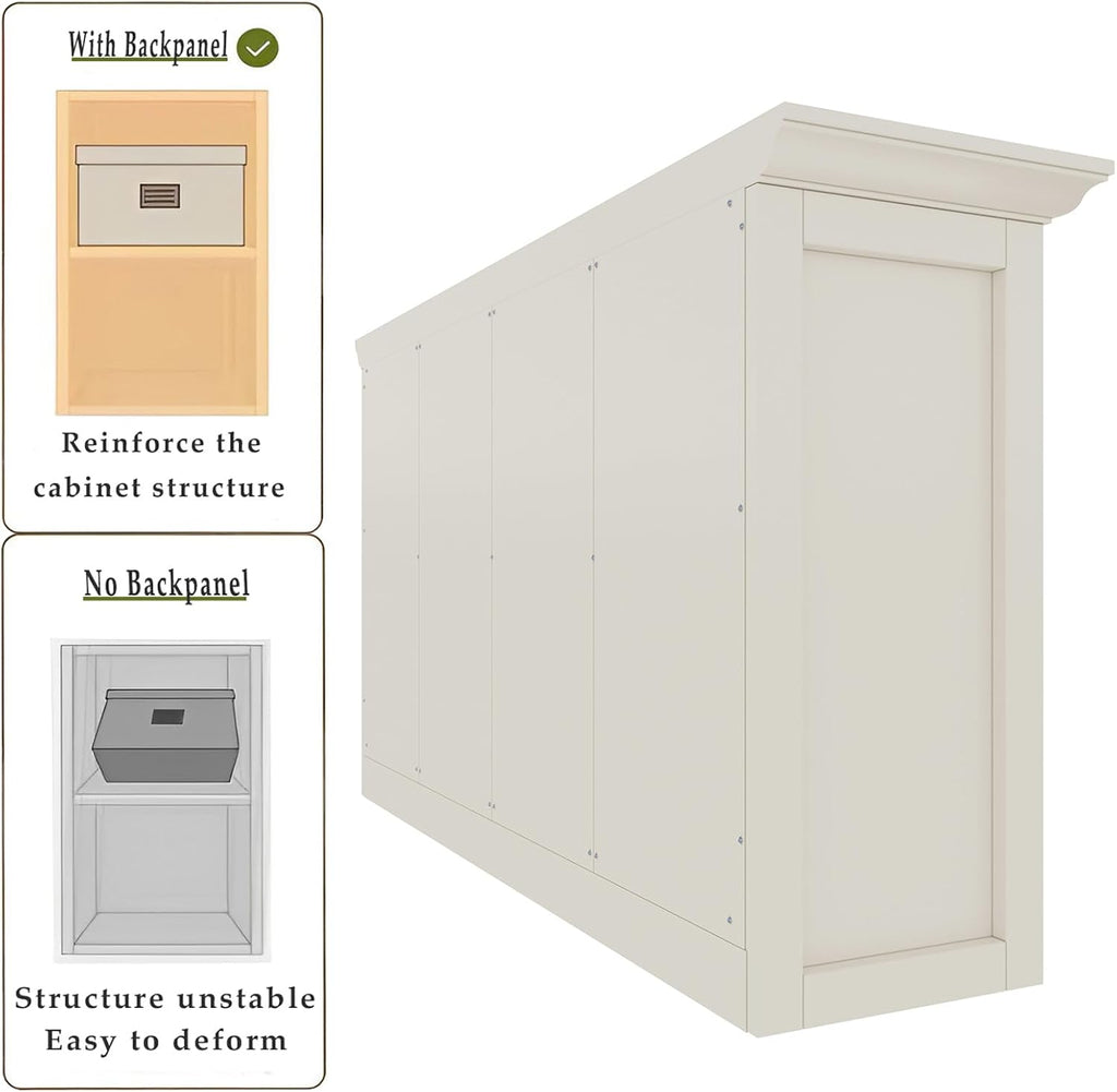 OSCHF 8-Cube Open Bookcase with Base, 2-Tier Low Cabinet, White
