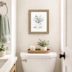 Eucalyptus Bathroom Wall Decor, Wood Framed Botanical Wall Art 8x10 Inch