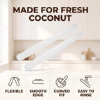 4 Pcs White Coconut Opener,Coconut Meat Scraper,Soft and Flexible Coconut Egg Tools Kitchen Utensils and Gadgets for Coconut Lovers Melon Ballers Melon Ballers