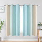 Estelar Textiler Aqua and Beige Blackout Curtains & Drapes - Image 2