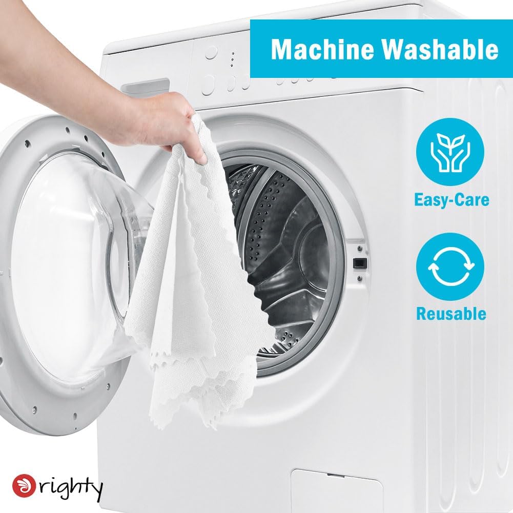 Orighty Microfiber Cleaning Cloth Bulk, 150 Pack Shop Towels 12x12in, White
