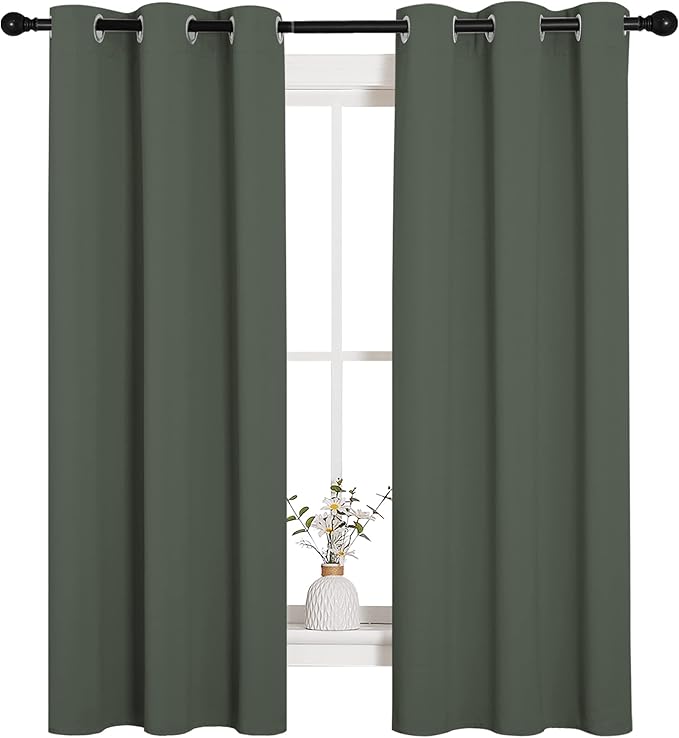 NICETOWN Thermal Insulated Curtains Blackout Draperies, Window Treatment Solid - Image 2