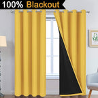 Yakamok 100% Blackout Curtains Energy Saving Thermal Insulated 2 Thick Layers - Image 2