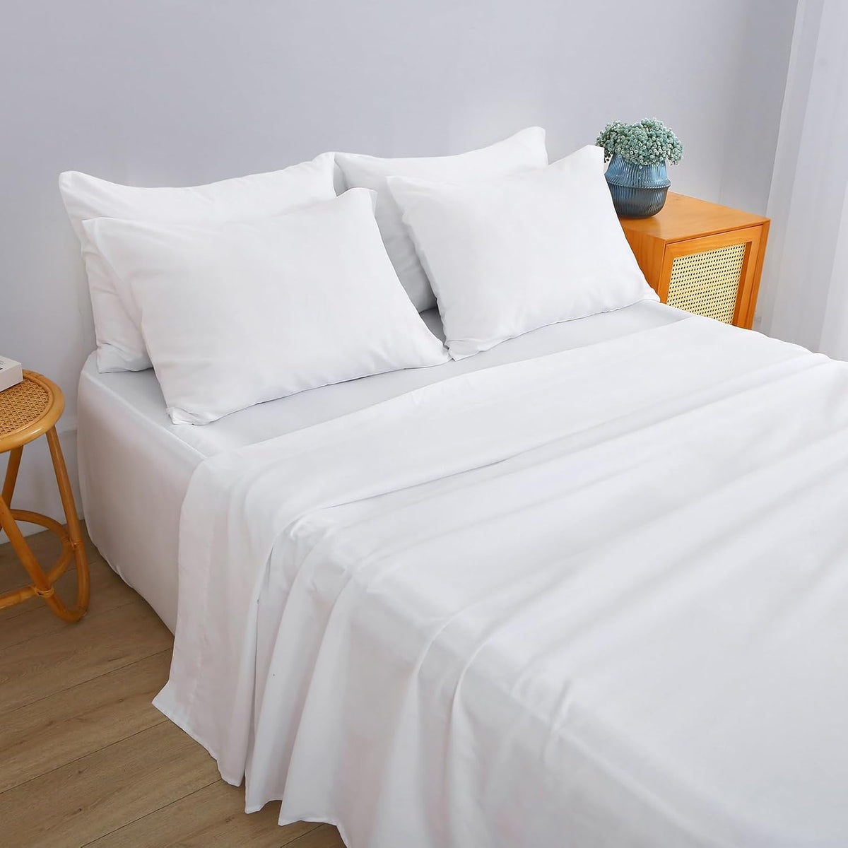 Air Mattress Sheet Set with Inflation Opening, Full, White