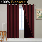 Yakamok 100% Blackout Curtains 72 Inches Long, 2 Thick Layers Completely - Image 2
