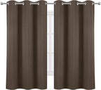 LEMOMO Chocolate Brown Blackout Curtains 42 x 63 Inch Length/Set of 2 Curtain - Image 2