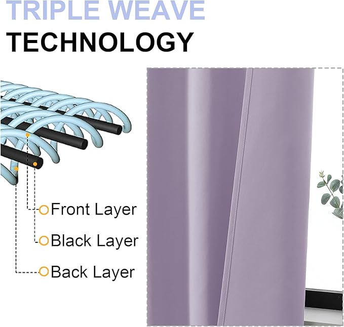 Simplebrand Ava Lilac Blackout Curtains - Image 5