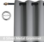 Yakamok 63 Inch Length Grey Blackout Curtains - Image 2