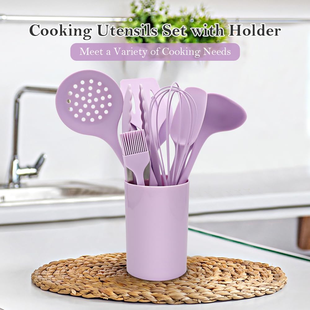RANX INGST Kitchen Cooking Nonstick Silicone Utensils Set 11 pcs - Purple