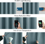 MIULEE Greyish Blue Back Tab Blackout Curtains 102 Inch Long 2 Panels Set - Image 5