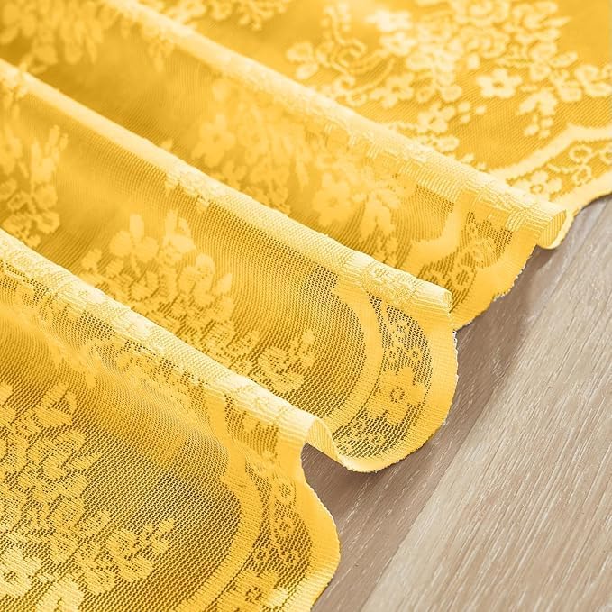 YJ YANJUN Vintage Lace Curtains 24 inch - Image 4