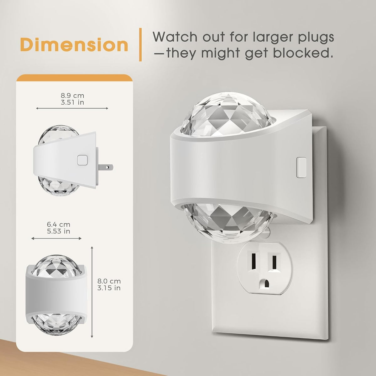 Briignite Night Light Plug into Wall, Color Changing Night Light for Kids