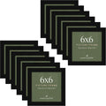 Americanflat 6x6 Picture Frame with Polished Plexiglass - Set of 12 - Signature Collection - Picture Frames with Engineered Wood - Square Frame for Tabletop and Wall Display - Black