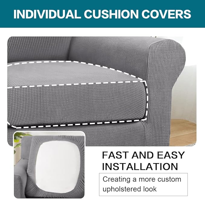 Turquoize 2 Piece Chair Covers Chair Slipcovers - Image 5