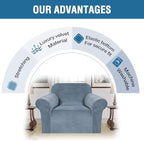 H.VERSAILTEX Stretch Velvet Armchair Cover Couch Covers 1 Cushion Chair - Image 5