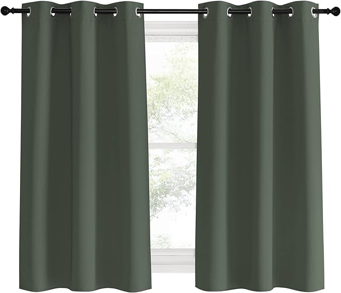 NICETOWN Thermal Insulated Curtains Blackout Draperies, Dark Mallard, 42 by 60 - Image 2