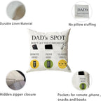 ONFAON Father's Day Throw Pillow Case, Dad's Spot Throw Pillow Covers 18 x 18 - Image 5