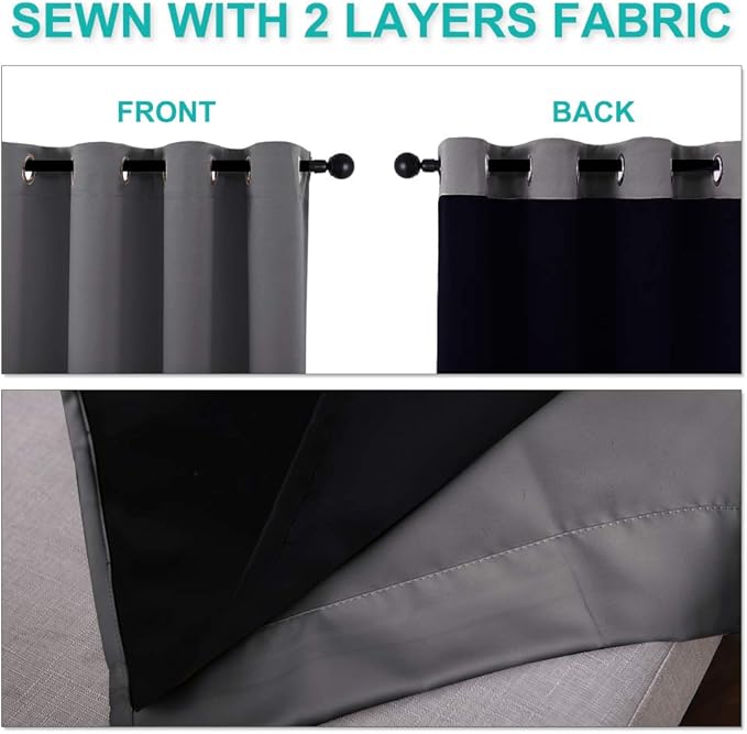 NICETOWN Total Shade Curtains and Draperies, Heavy-Duty Full Light Shading - Image 5