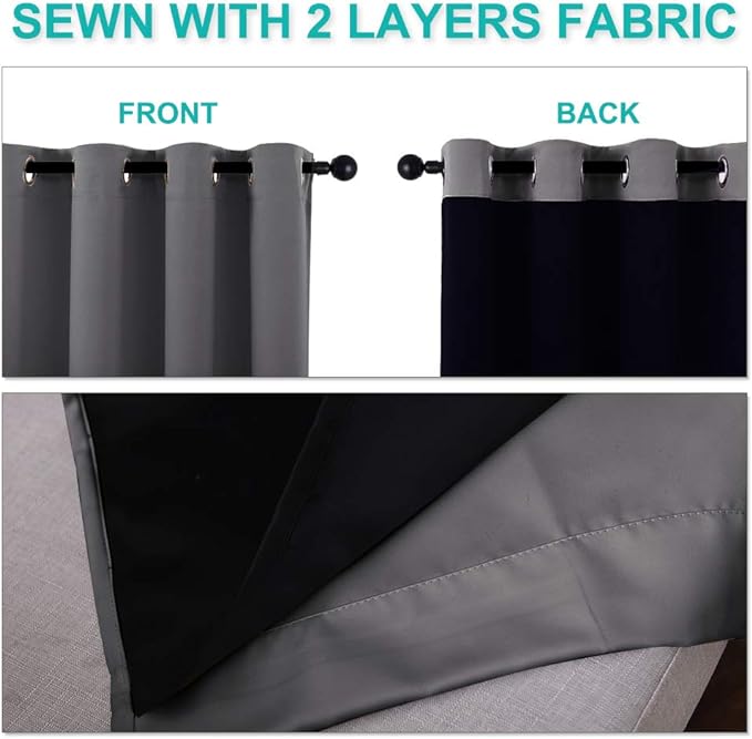 NICETOWN 100% Blackout Short Curtains - Image 5