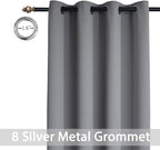 Yakamok Grey Blackout Curtains for Bedroom, Light Blocking Thermal Insulated - Image 3