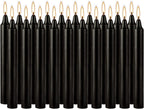 14 Unscented Black Taper Candle,10 inch Tall and 3/4 inch Thick,7.5 hrs Clean Burning,Dripless Candles for Weddings, Prayers, Festivals, Churches
