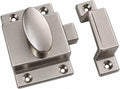 Traditional Large Oval Turn Cabinet Latch, Solid Brass, 2", for Cupboard & Other Furniture, Brushed Satin Nickel, 1 Pack, Made in Taiwan