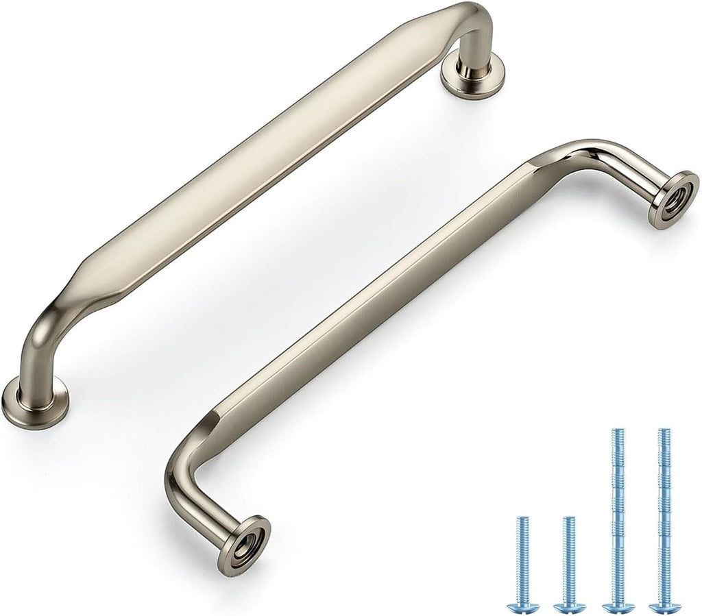 HOME EDIT Brushed Nickel Solid Cabinet Handles & Pulls 5 Inch 5 Pack