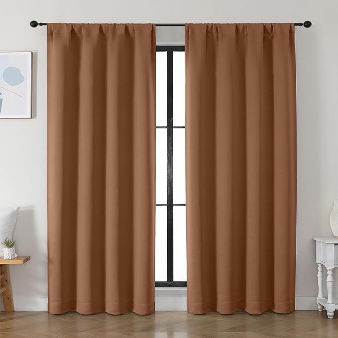 Simplebrand Ava Sun Baked Blackout Curtains by Simplebrand