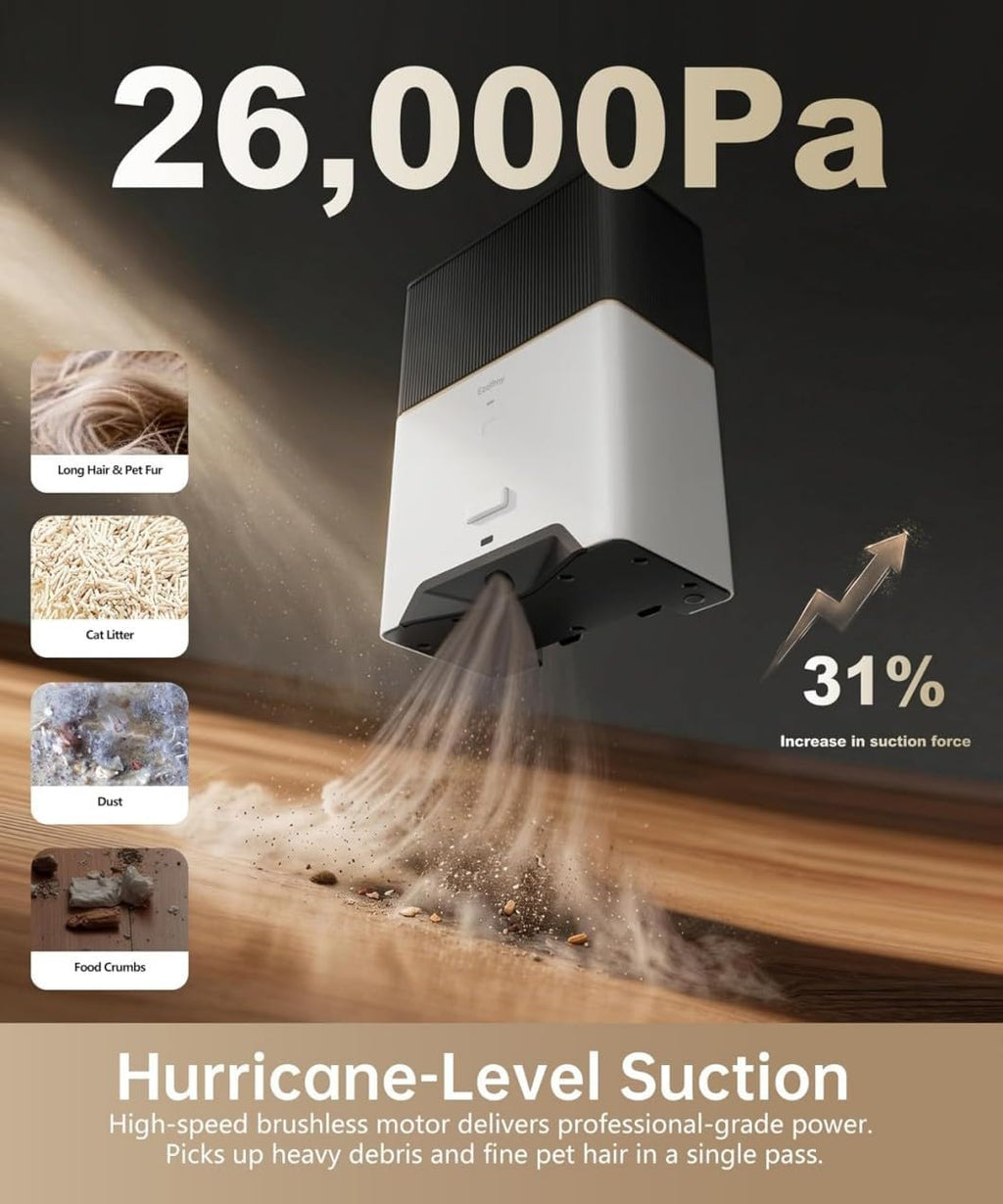 Touchless Vacuum Dustpan, 26kPa Suction, Bagged, Auto/Manual Mode