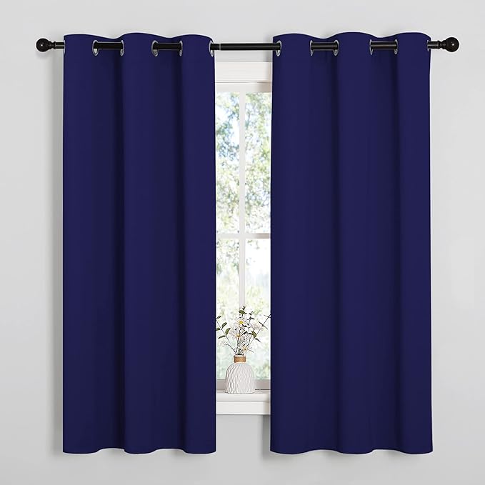 NICETOWN Navy Blue Blackout Curtains 40 inches Length by NICETOWN