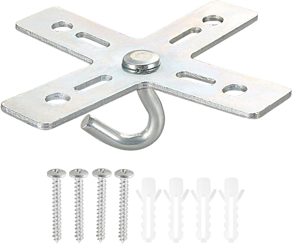 PATIKIL Ceiling Hook Kit, 2 Set Cross Design Metal Plate Mount Hanger Holder Ceiling Fan Light Fixture for Hanging Light Chandelier