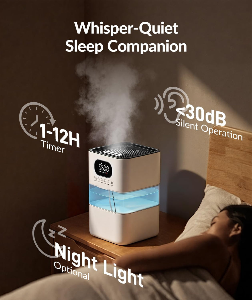 AreShark 2.2 Gal/8.5L Humidifier for Large Room with Warm & Cool Mist
