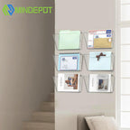 MINDEPOT 6 Pockets Acrylic Wall File Organizer Clear File Holder for Office