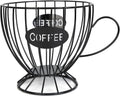 Coffee Pod Holder,Large K Cup & Capsule Storage Organizer, Tea Cup Coffee Capsule Basket, Metal Coffee Bar Organizer for Kcup Kitchen Dinning Room Office Home Cafe Hotel (Black)
