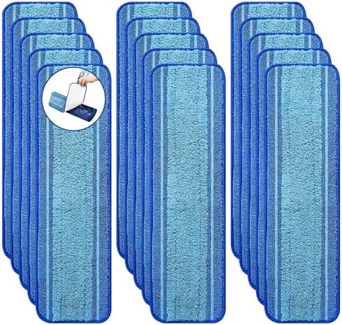 15-Pack Microfiber Mop Pads for Bona Mop- Washable Reusable Refills for Hardwood, Tile & Multi-Surface Floors | Pet Hair & Stain Remover