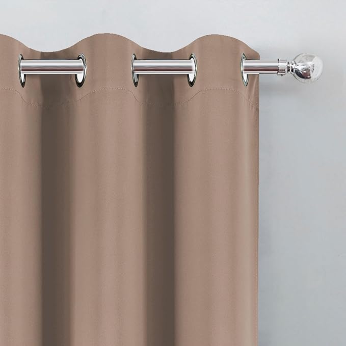LEMOMO Blackout Curtains 52 x 120 Inch Long Cappuccino Curtains Set of 2 Panels - Image 6