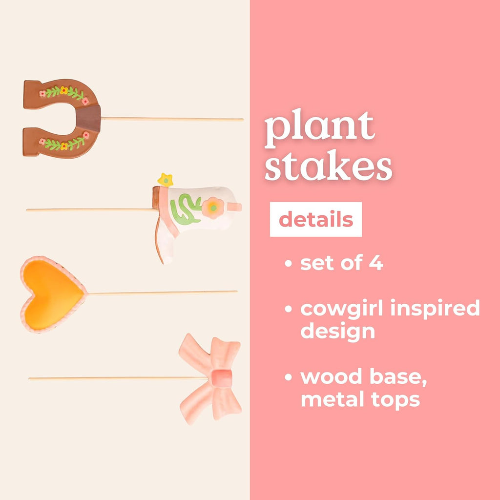 ban.do Decorative Plant Stakes for Pots, Cowgirl Icons
