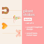 ban.do Decorative Plant Stakes for Pots, Cowgirl Icons