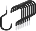 8 Pack Bike Hanger Storage Hook Rack, Rubber Coated Heavy Duty Large Screw in Ceiling Hooks for Garage Wall and Ceiling Bicycle Storage, Utility Tool Hanger (Black)