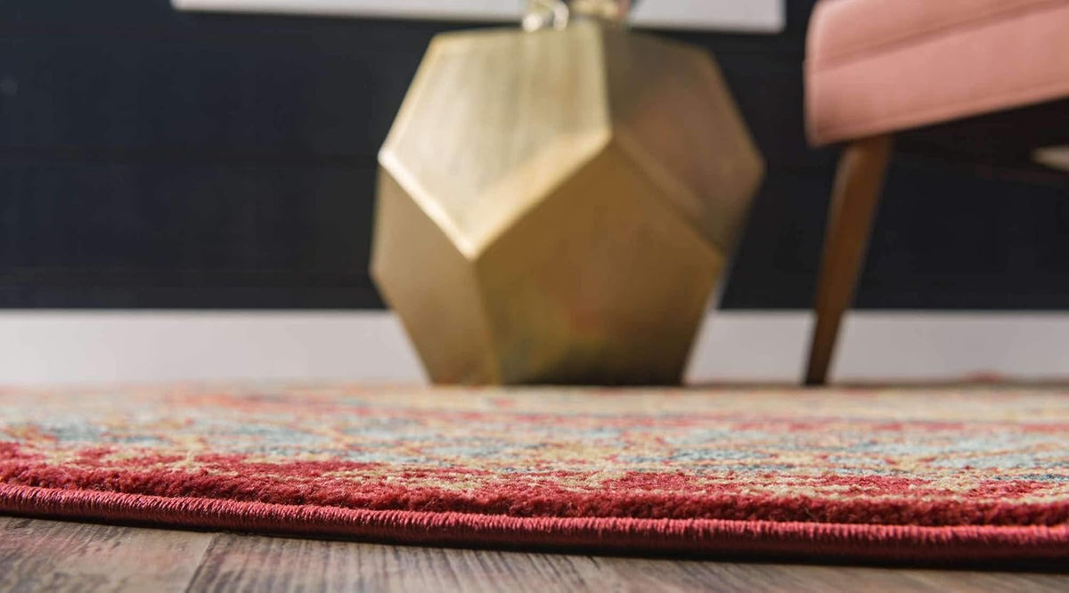 Unique Loom Palace Collection Area Rug - Saray (3' 3" Round, Navy Blue/Rust Red)