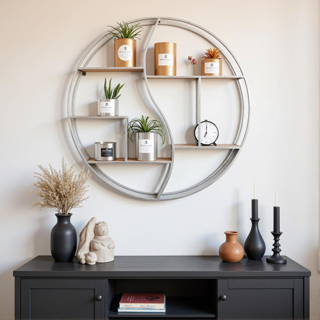 Round Wall Shelf,Decorative Circle Floating Shelves