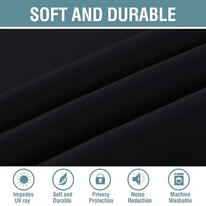 H.VERSAILTEX Blackout Curtains for Bedroom Black Out Curtains 90 inch Thermal - Image 4