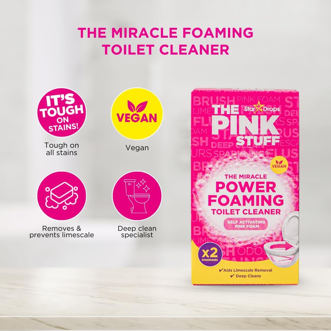 Stardrops The Pink Stuff Miracle Foaming Toilet Powder Kit
